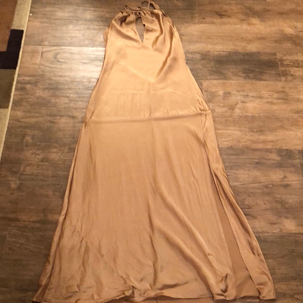 Victoria Secret Metallic gold long satin lingerie